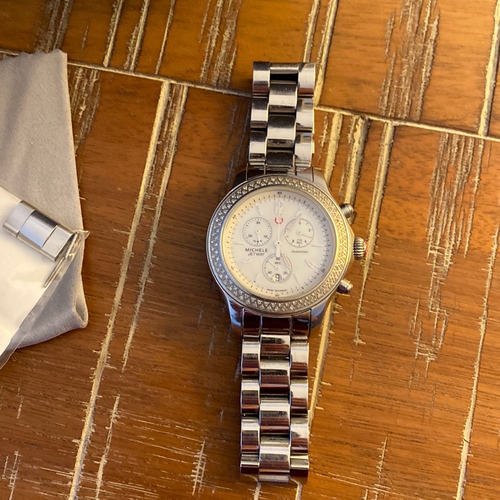 Michele Jetway Diamond Bracelet Watch